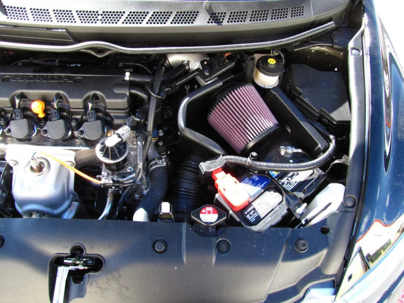 K&N 06-09 Civic 1.8L Silver Typhoon Short Ram Intake - Side View