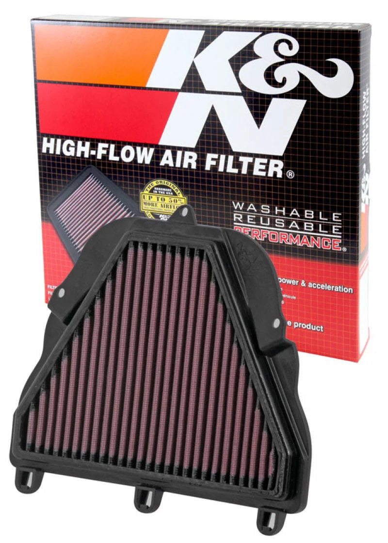 K&N 06-12 Triumph Daytona 675/675 SE/675R/Street Triple/Street Triple R Replacement Air Filter - Side View