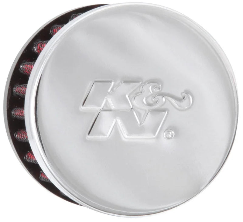 K&N 0.625 inch ID 2 inch OD 1.5 inch H Clamp On Crankcase Vent Filter - Main Product View