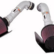 Load image into Gallery viewer, K&amp;N 07-08 350z Dual Silver Typhoon Short Ram Intake - Main Product View