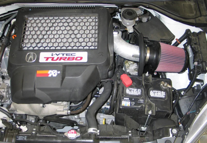 K&N 07-08 Acura RDX L4-2.3L Silver Typhoon Short Ram Intake - Side View