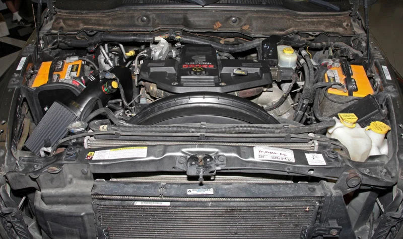K&N 07-09 Dodge Ram Pickup 2500/3500 6.7L DSL Black Performance Intake Kit - Back View