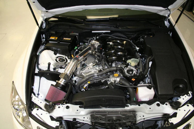 K&N 07-09 Lexus GS35 V6-3.5L Polished Typhoon Intake - Side View