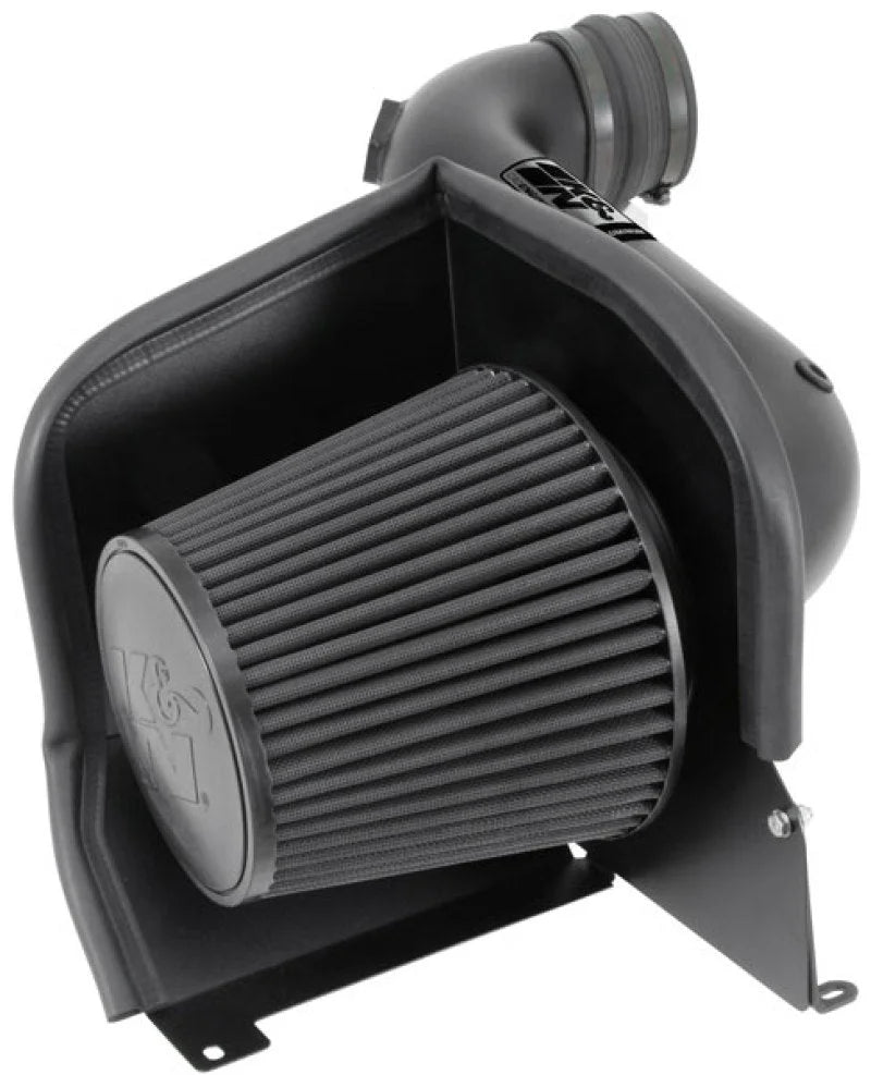 K&N 07-10 GMC Sierra 2500/3500 6.6L V8 Blackhawk Performance Intake Kit - Installation View