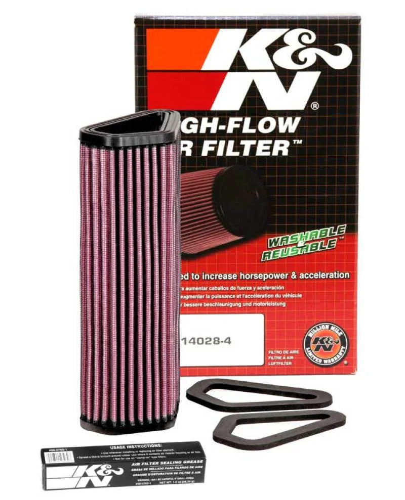 K&N 07-12 Ducati 1098/1098S/1098R/848 848/1198S/Streetfighter/848 Evo/Diavel Replacement Air Filter - Side View