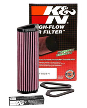 Load image into Gallery viewer, K&amp;N 07-12 Ducati 1098/1098S/1098R/848 848/1198S/Streetfighter/848 Evo/Diavel Replacement Air Filter - Side View