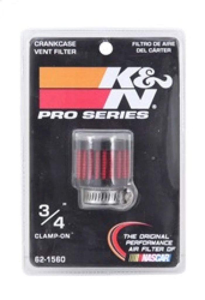 K&N 0.75 inch ID 1.375 inch OD 1.125 inch H Clamp On Crankcase Vent Filter - Additional View 8