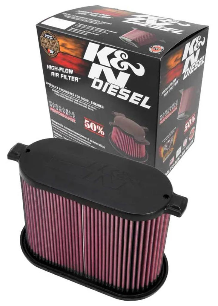 K&N 08-10 Ford F250 Super Duty 6.4L Drop In Air Filter - Back View