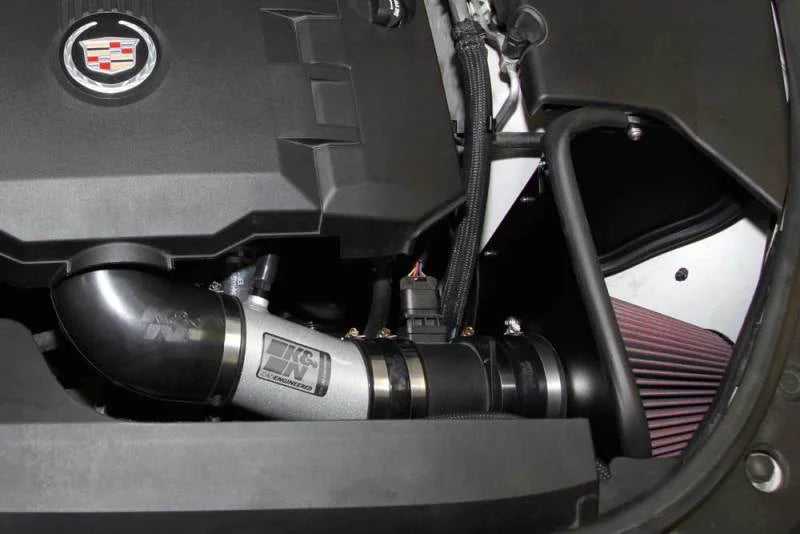 K&N 08-11 Typhoon, Cadillac CTS 3.6L,  3.6L  69 Series Typhoon Perf Intake Kit - Side View