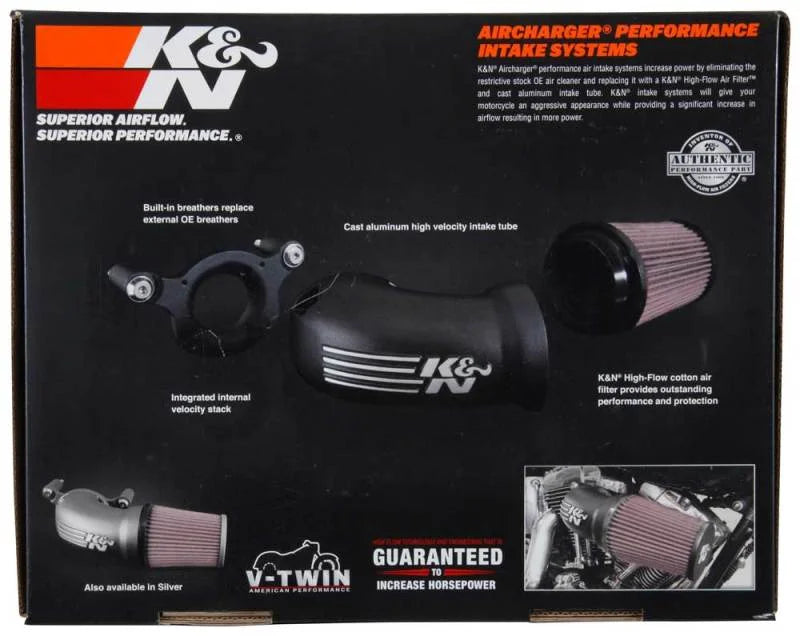 K&N 08-17 Harley Davidson Touring Models Performance Air Intake System Silver - Additional View 9
