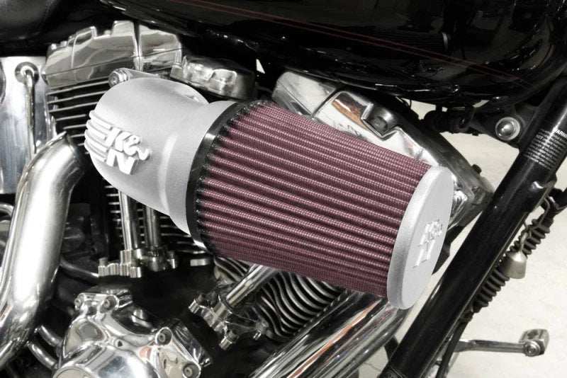 K&N 08-17 Harley-Davidson Touring Models Performance Air Intake System - Silver - Side View