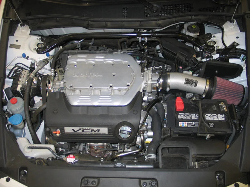 K&N 08 Honda Accord 3.5L-V6 Silver Typhoon Short Ram Intake - Side View