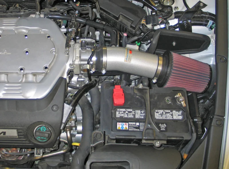 K&N 08 Honda Accord 3.5L-V6 Silver Typhoon Short Ram Intake - Back View