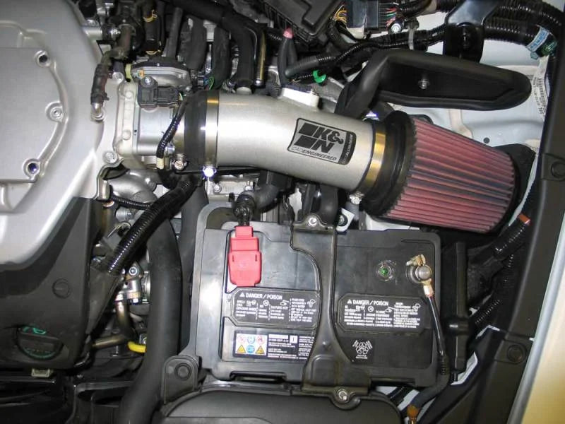K&N 08 Honda Accord 3.5L-V6 Silver Typhoon Short Ram Intake - Installation View