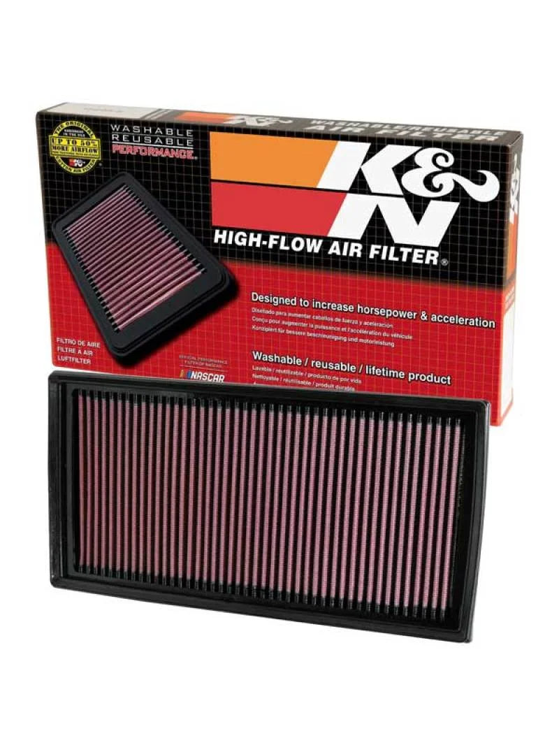 K&N 08 Mercedes Benz CLK63 AMG 6.3L Drop In Air Filter - Installation View