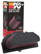 Load image into Gallery viewer, K&amp;N 09-11 Suzuki GSXR 1000 Replacement Air Filter 11.063in L x 5.688in W x 3.375in H - Side View