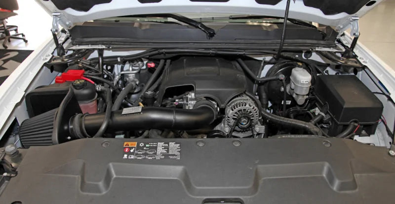 K&N 09-13 Chevy Silverado 1500/Avalanche/Suburban / 09-13 GMC Yukon Black Perf Intake Kit - Side View