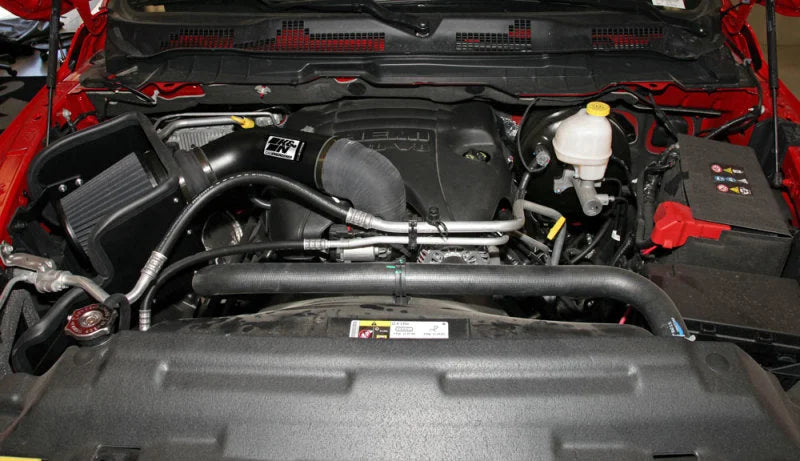 K&N 09-13 Dodge Ram 1500 Pickup 5.7L V8 / 11-13 Ram 1500 5.7L V8 Black Performance Intake Kit - Side View