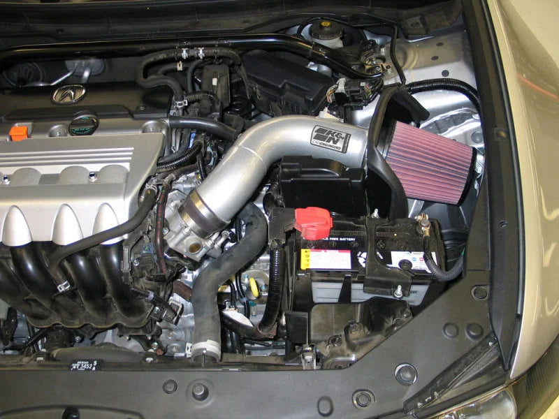 K&N 09 Acura TSX 2.4L Silver Typhoon Intake - Side View