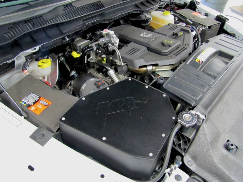 K&N 10-12 Dodge Ram 2500/3500 L6-6.7L DSL Performance Air Intake System - Side View