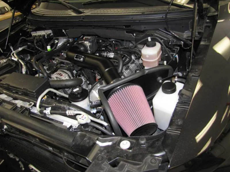 K&N 10-12 Ford F150 SVT Raptor 6.2L V8 High Flow Performance Intake Kit - Side View
