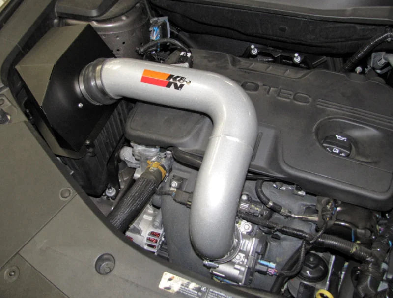 K&N 10 GMC Terrain / 10 Chevy Equinox 2.4L-L4 Silver High Flow Performance Kit - Side View