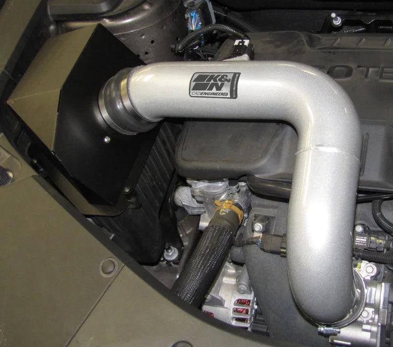 K&N 10 GMC Terrain / 10 Chevy Equinox 2.4L-L4 Silver High Flow Performance Kit - Back View