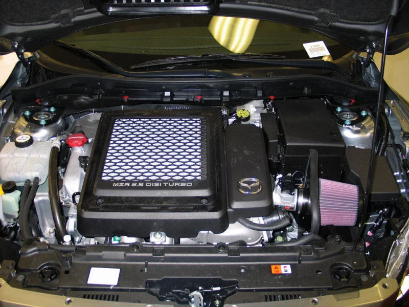 K&N 10 Mazdaspeed3 L4-2.3L Silver Typhoon Short Ram Intake - Side View