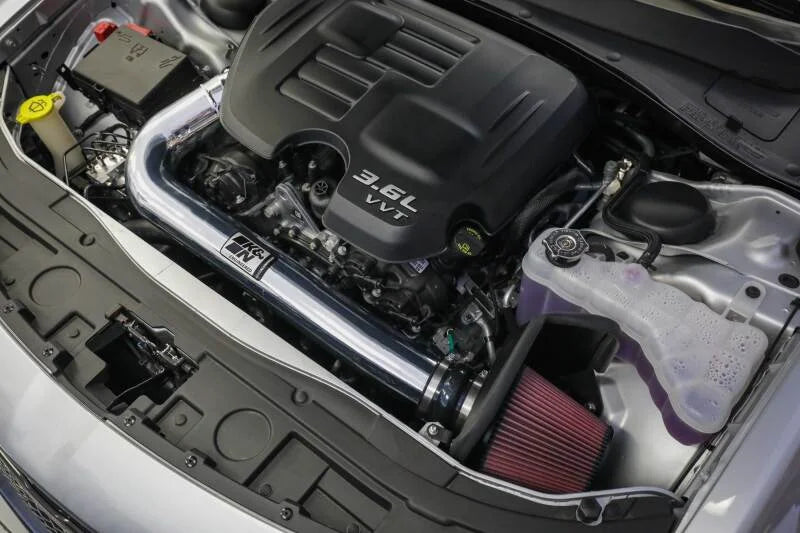 K&N 11-12 Chrysler 300 3.6L / 11-12 Dodge Challenger/Charger 3.6L Typhoon Performance Intake - Side View