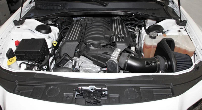 K&N 11-13 Dodge Challenger V8/12-13 Charger V8 / 12-13 Chrysler 300 Black Performance Intake Kit - Side View