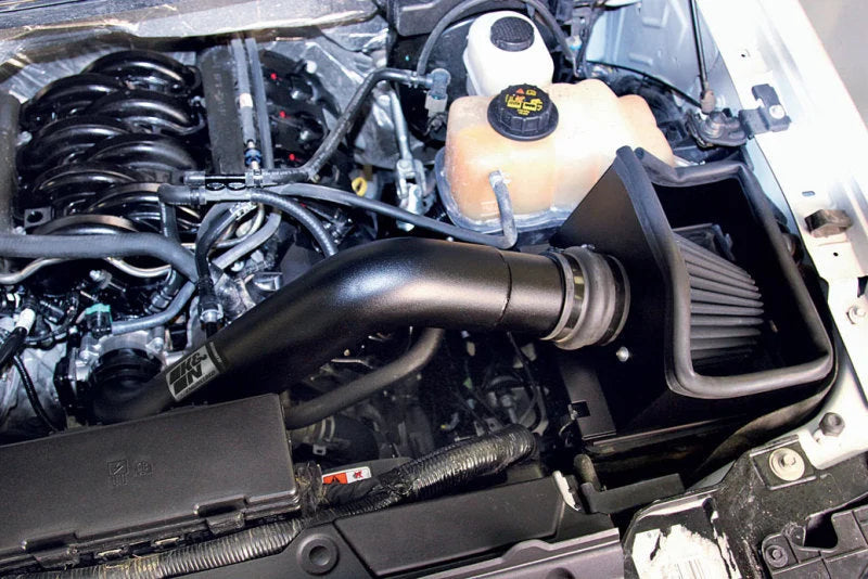 K&N 11-14 Ford F150 5.0L V8 Black Performance Intake Kit - Side View