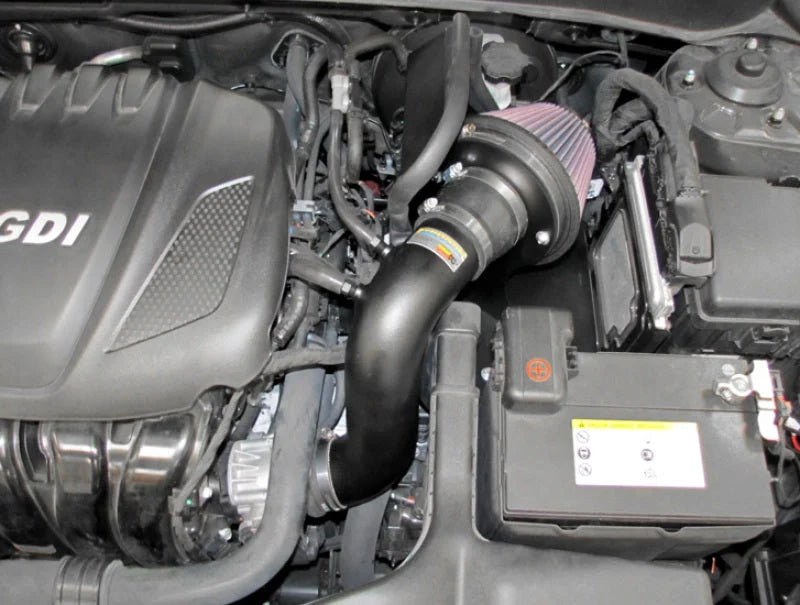 K&N 11-14 Hyundai Sonata 2.4L L4/13-15 Kia Optima 2.4L L4 Typhoon Short Ram Intake - Side View