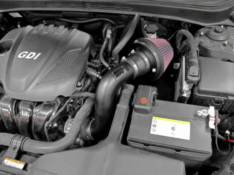 K&N 11-14 Hyundai Sonata 2.4L L4/13-15 Kia Optima 2.4L L4 Typhoon Short Ram Intake - Back View