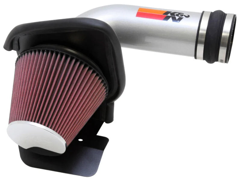 K&N 11 Ford Taurus SHO 3.5L V6 Silver Typhoon Cold Air Intake - Side View
