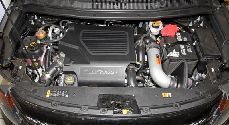 K&N 11 Ford Taurus SHO 3.5L V6 Silver Typhoon Cold Air Intake - Back View