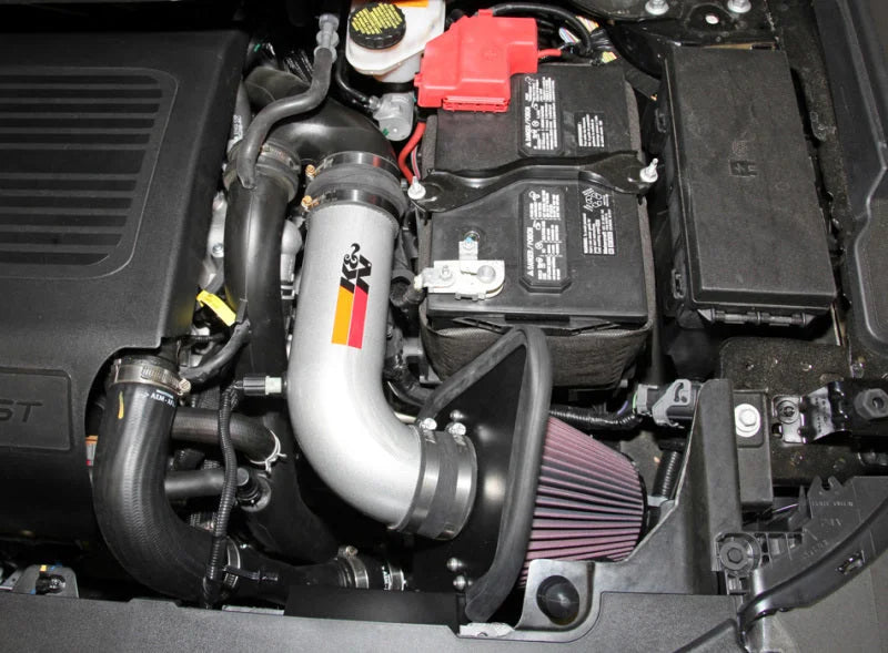 K&N 11 Ford Taurus SHO 3.5L V6 Silver Typhoon Cold Air Intake - Installation View