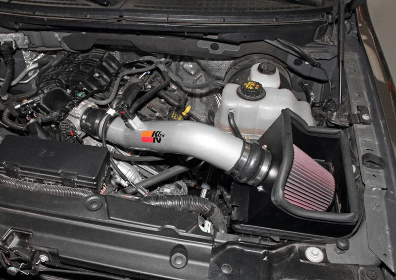 K&N 12-13 Ford F150 3.7L V6 Black High-Flow Performance Intake - Side View