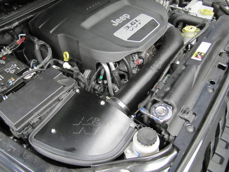 K&N 12-13 Jeep Wrangler 3.6L-V6 AirCharger Perf Intake Kit - Side View
