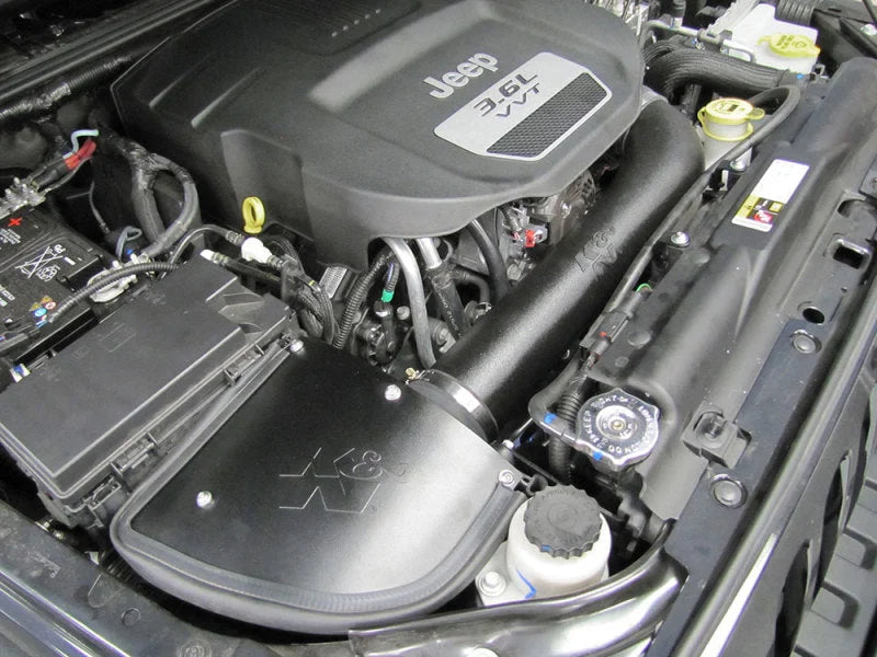 K&N 12-14 Jeep Wrangler V6 3.6L Performance Intake Kit - Side View