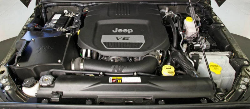 K&N 12-18 Jeep Wrangler 3.6L V6 Performance Intake Kit w/ Snorkel - Back View