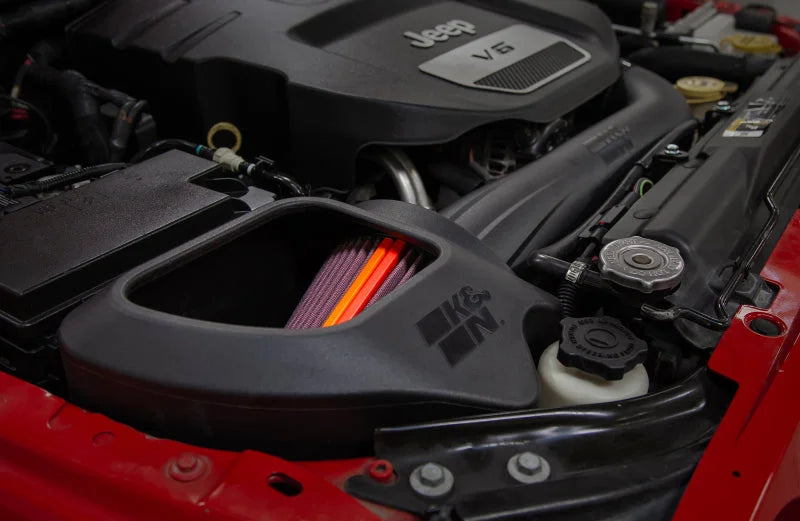 K&N 12-18 Jeep Wrangler V6 3.6L NextGen Cold Air Intake - Back View