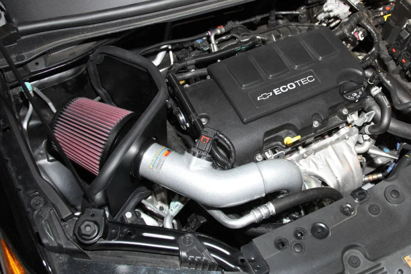 K&N 12 Chevy Sonic 1.4L Silver Typhoon Performance Intake - Side View