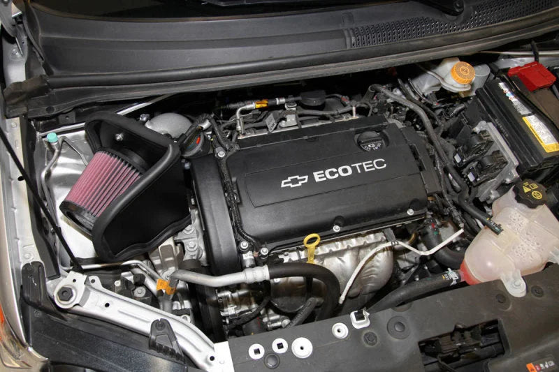 K&N 12 Chevy Sonic 1.8L Silver Typhoon Cold Air Intake - Back View