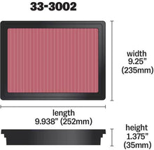Load image into Gallery viewer, K&amp;N 12 Isuzu D-Max 2.5L L4 DSL Replacement Air Filter - Side View