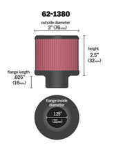 Load image into Gallery viewer, K&amp;N 1.25in Flange ID x 3in OD x 2.5 inch H Rubber Base Crankcase Vent Filter - Main Product View