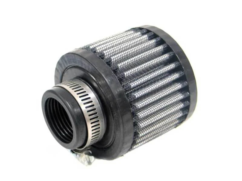 K&N 1.25in Flange ID x 3in OD x 2.5 inch H Rubber Base Crankcase Vent Filter - Side View