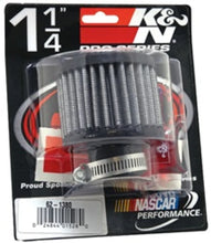 Load image into Gallery viewer, K&amp;N 1.25in Flange ID x 3in OD x 2.5 inch H Rubber Base Crankcase Vent Filter - Detail View