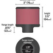 Load image into Gallery viewer, K&amp;N 1.25in Flange ID x 3in OD x 2.5in H Rubber Base Crankcase Vent Filter - Side View