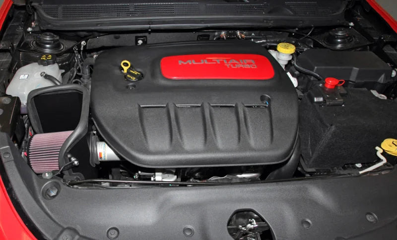 K&N 13-14 Dodge Dart 1.4L Silver Typhoon Performance Intake - Side View