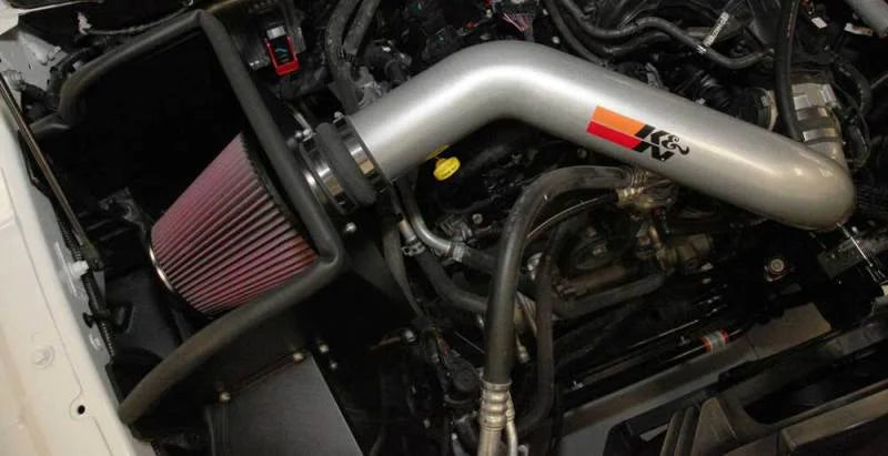 K&N 13-14 Dodge Ram 1500 3.6L V6 High Flow Performance Intake Kit - Back View